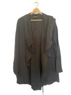 flowy gray jacket with good vibes