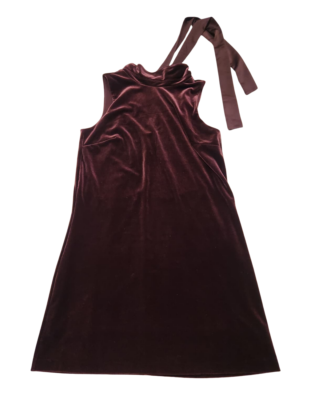 burgundy velvet halter dress