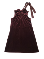 burgundy velvet halter dress