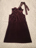 burgundy velvet halter dress