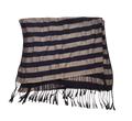 navy striped fringe scarf