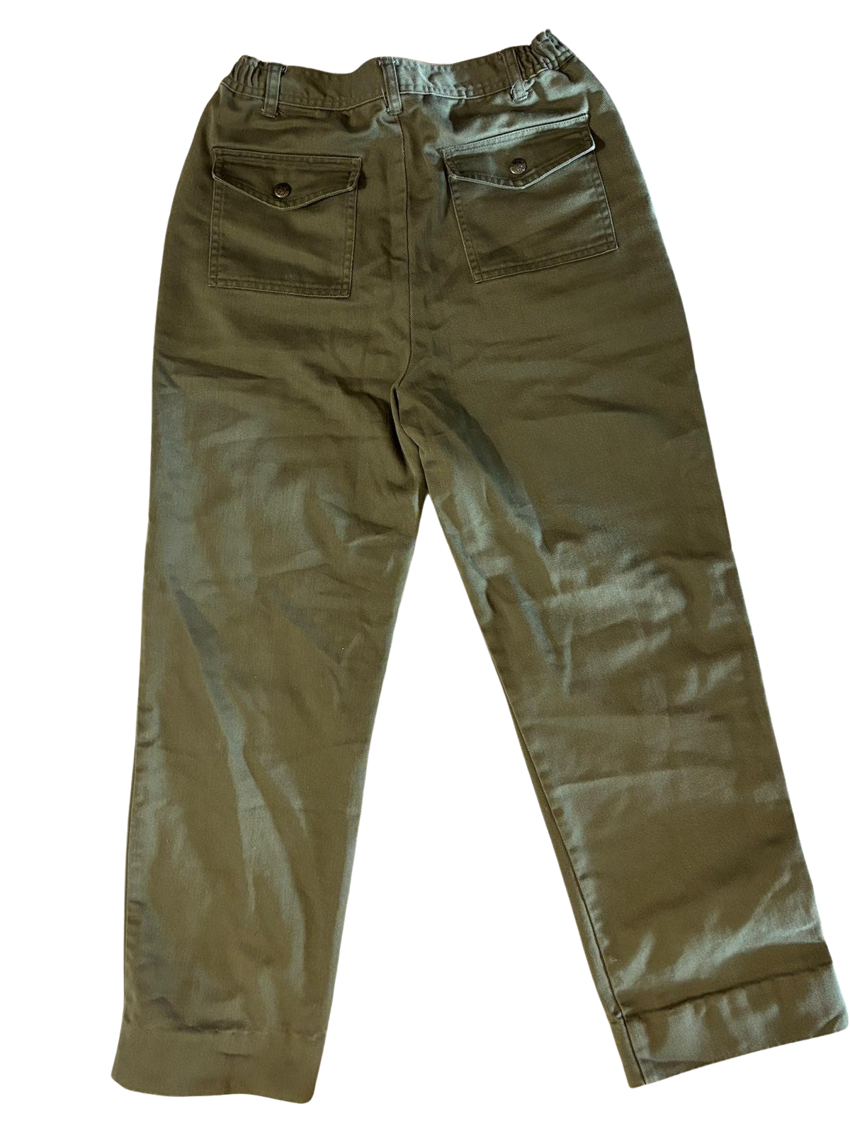 olive green straight-leg pants