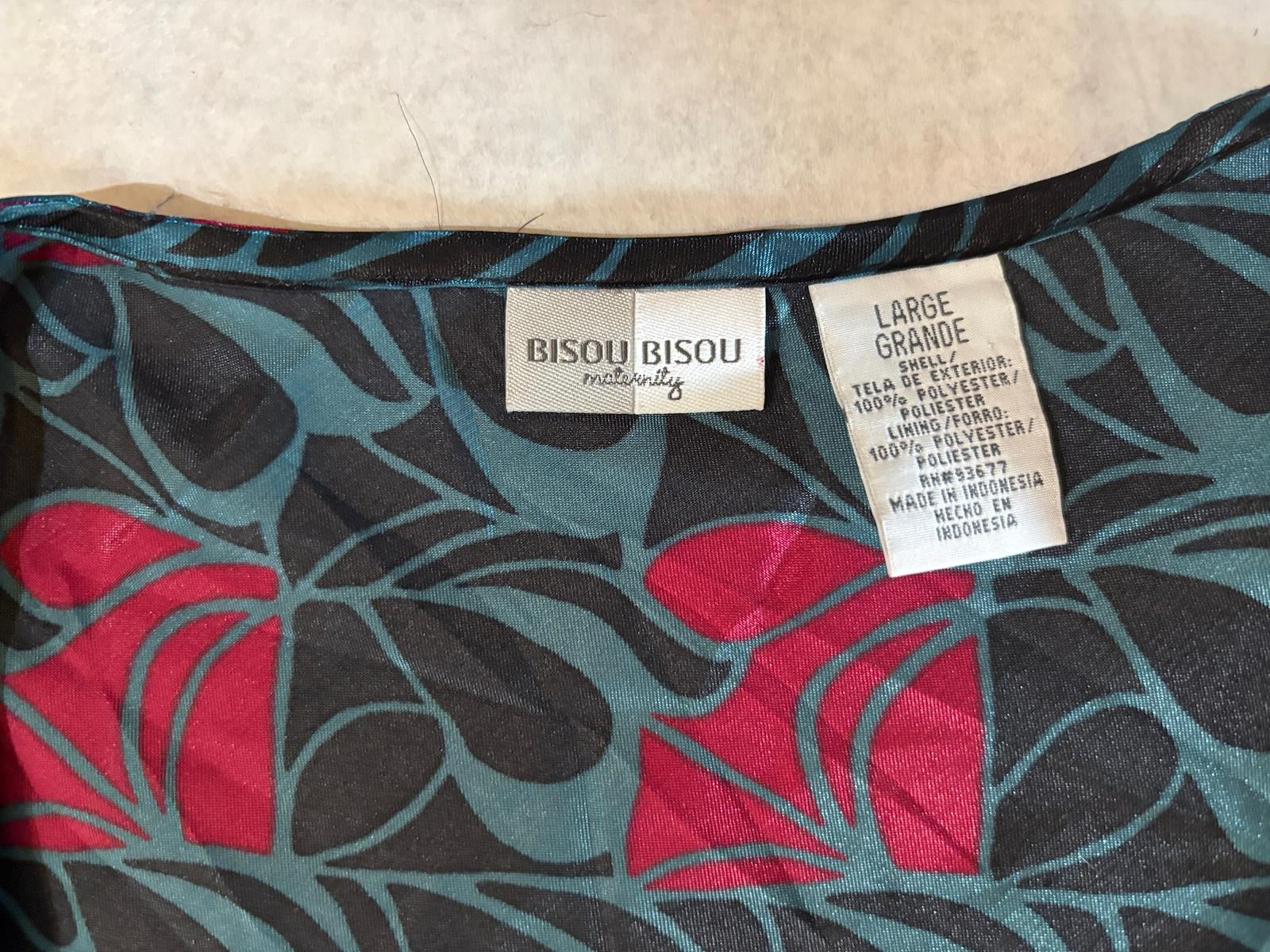 black and red floral tie blouse