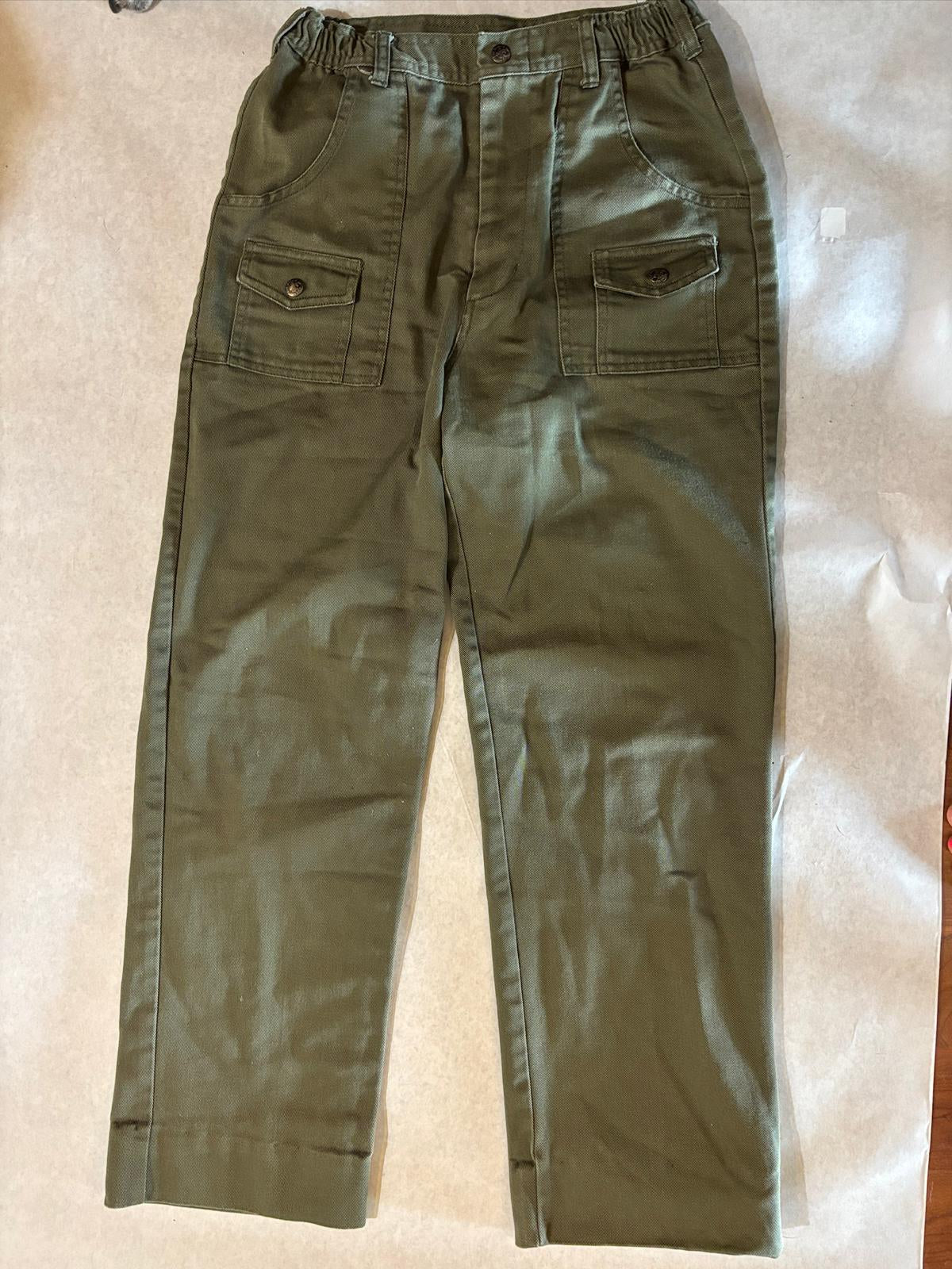 olive green straight-leg pants