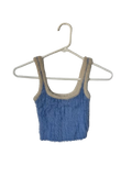 fuzzy blue cropped tank top