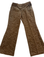 giraffe print brown patterned flare pants