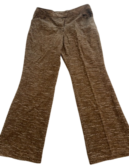 giraffe print brown patterned flare pants