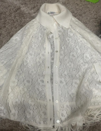 white lace button cape