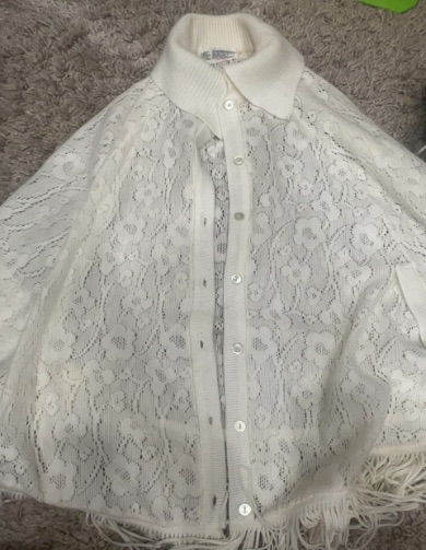 white lace button cape