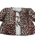 leopard tie-front blouse