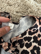 leopard tie-front blouse