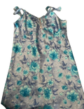 blue floral satin slip dress