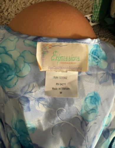 blue floral satin slip dress