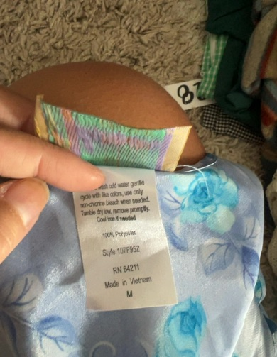 blue floral satin slip dress