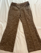 giraffe print brown patterned flare pants