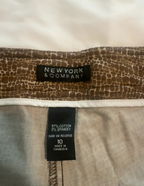 giraffe print brown patterned flare pants