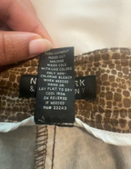 giraffe print brown patterned flare pants