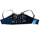 statement jeweled black bustier top