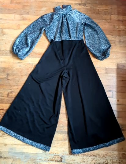sparkle top wide leg jumpsuit