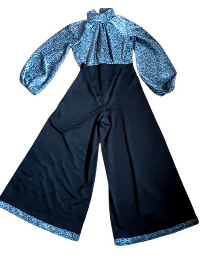 sparkle top wide leg jumpsuit
