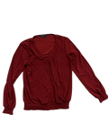 red wrap long sleeve blouse