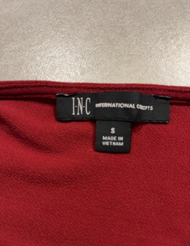 red wrap long sleeve blouse