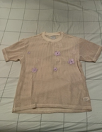 pacsun cream knit floral top