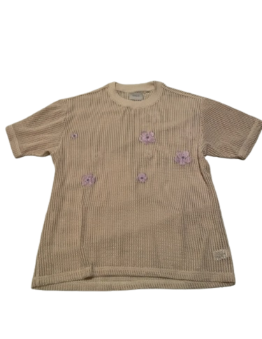 pacsun cream knit floral top