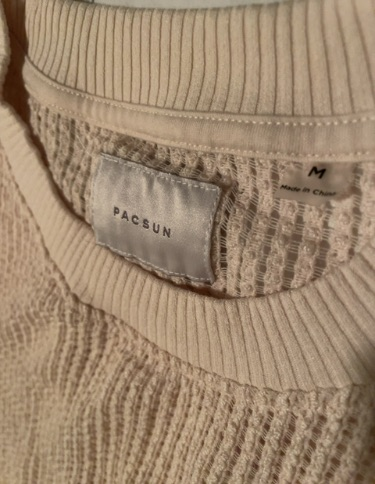 pacsun cream knit floral top