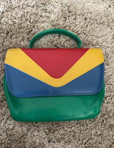 multicolor geometric mini handbag